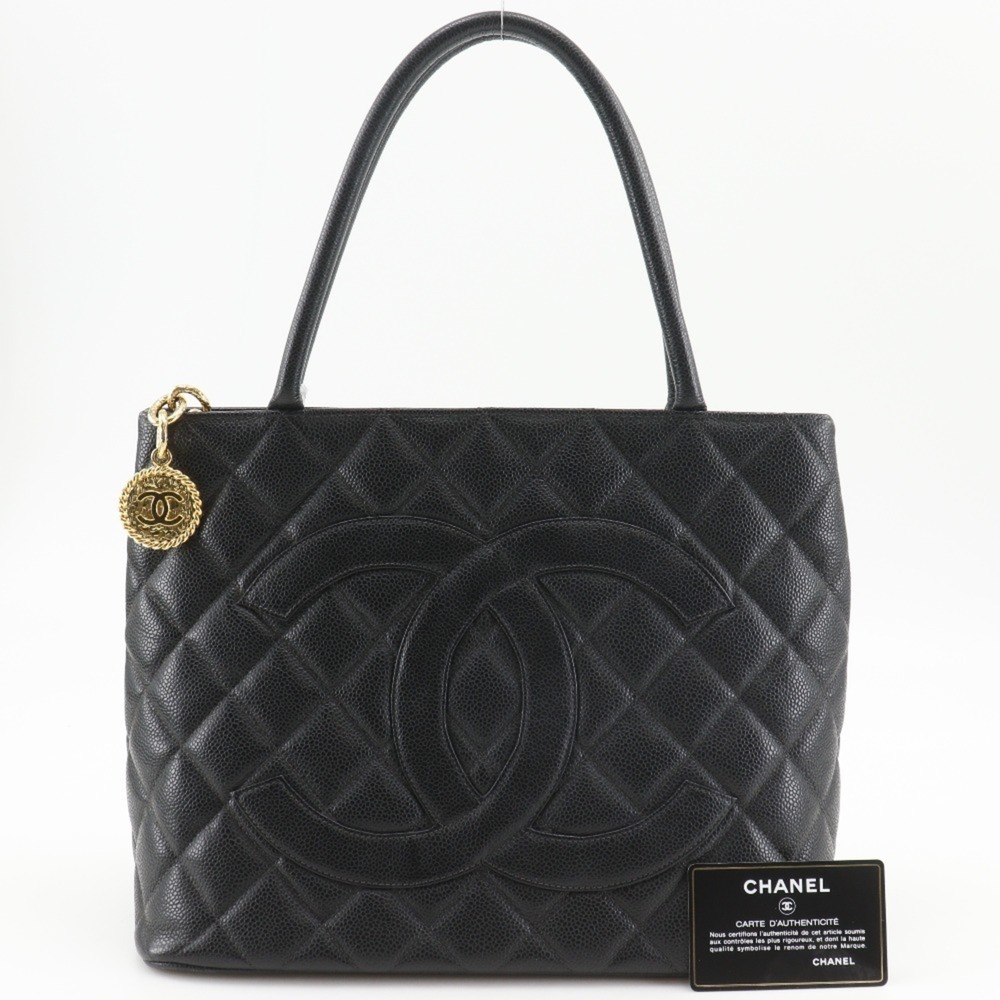 CHANEL Black Caviar Leather Logo Tote Bag - Picture 14 of 14